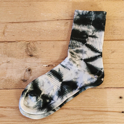 Unisex Black Tye Dye Breathable Gym Socks. Fits sizes UK4 - UK10 Cotton / Nylon / Spandex