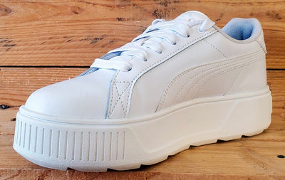 Puma Karmen Platform Low Leather Trainers UK6.5/US9/EU40 384615-01 Triple White