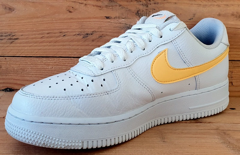 Nike Air Force 1 Low Leather Trainers UK7.5/US10/E42 FQ2742-100 White/Yellow