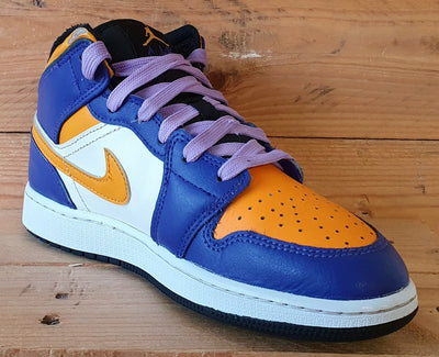 Nike Air Jordan 1 Mid Leather Trainers UK3.5/US4Y/EU36 DQ8423-517 Lakers Purple