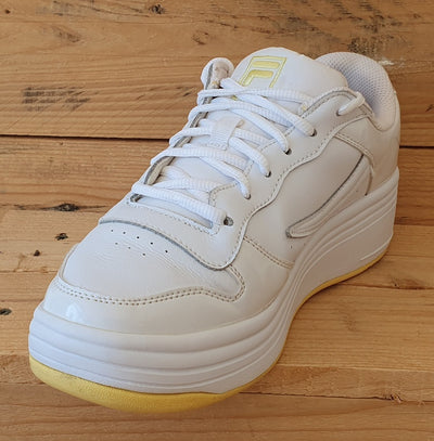 Fila Platform Low Leather Trainers UK7/US9.5/EU41 5FM01018-141 Triple White