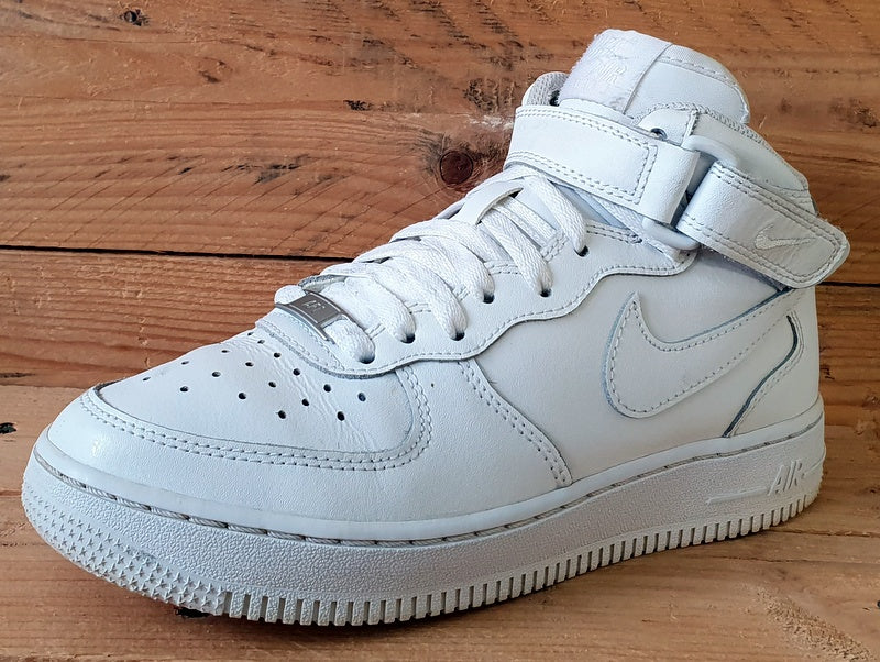 Nike Air Force 1 Mid Leather Trainers UK4/US4.5Y/EU36.5 314195-113 Triple White