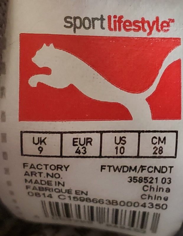 Puma Basket Low Textile/Leather Trainers UK9/US10/EU43 358521-03 Grey/White