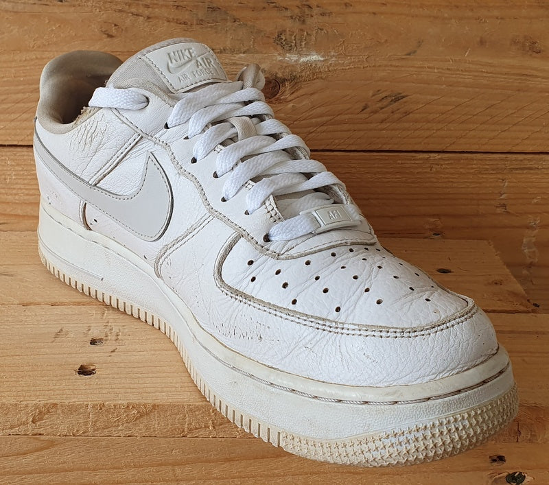 Nike Air Force 1 Leather Trainers UK8/US10.5/EU42.5 AA0287-102 White/Vast Grey