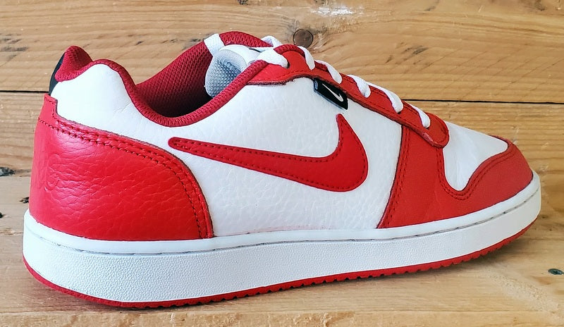 Nike Ebernon Premium Low Leather Trainers UK7/US8/EU41 AQ1774-101 White/Red