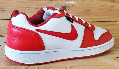 Nike Ebernon Premium Low Leather Trainers UK7/US8/EU41 AQ1774-101 White/Red