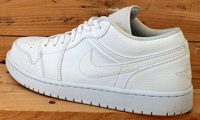 Nike Air Jordan 1 Leather Trainers 553558-130 Triple White UK10.5/US11.5/EU45.5