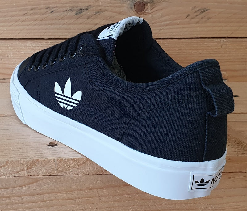 Adidas Nizza Trefoil Canvas Trainers UK8.5/US9/EU42.5 FW5185 Core Black/White