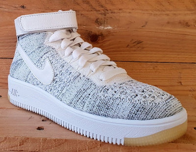 Nike Air Force 1 Mid Flyknit Trainers UK5/US7.5/EU38.5 818018-101 White