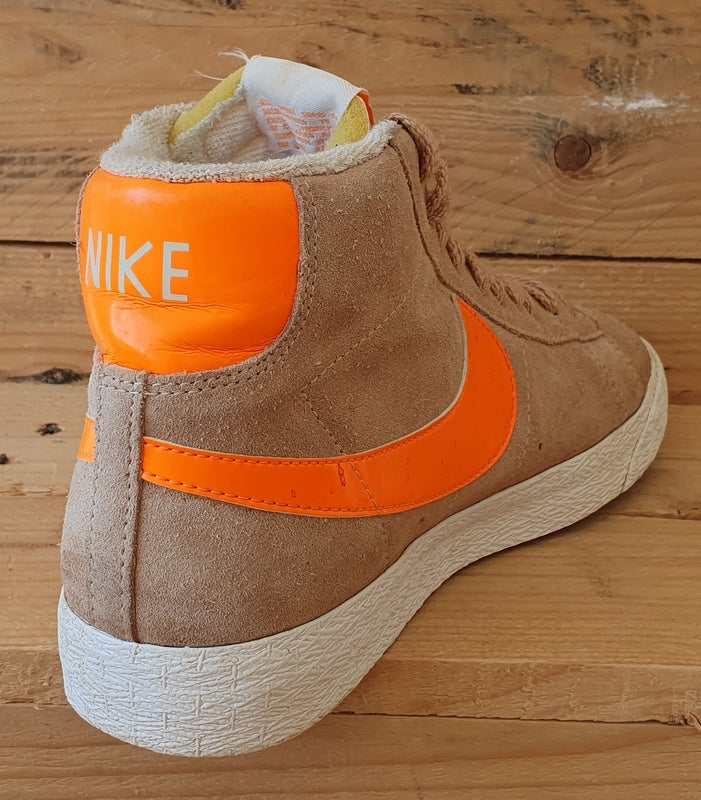 Nike Blazer Mid Suede Trainers UK5/US7.5/EU38.5 518171-202 Beige/Orange/White