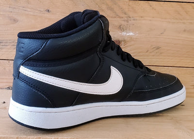 Nike Court Vision Mid Leather Trainers UK6/US7/EU40 DN3577-001 Black/White