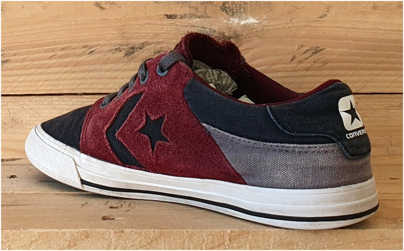 Converse All Star Low Canvas/Suede Trainers UK5/US5.5/E38 650108C Black/Burgundy