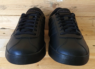 Adidas VL Court Low Leather Trainers UK6/US6.5/EU39.5 FW3774 Triple Black