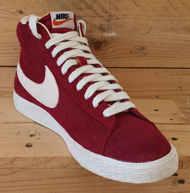 Nike Blazer Premium Mid Suede Trainers UK9/US10/EU44 538282-602 Noble Red