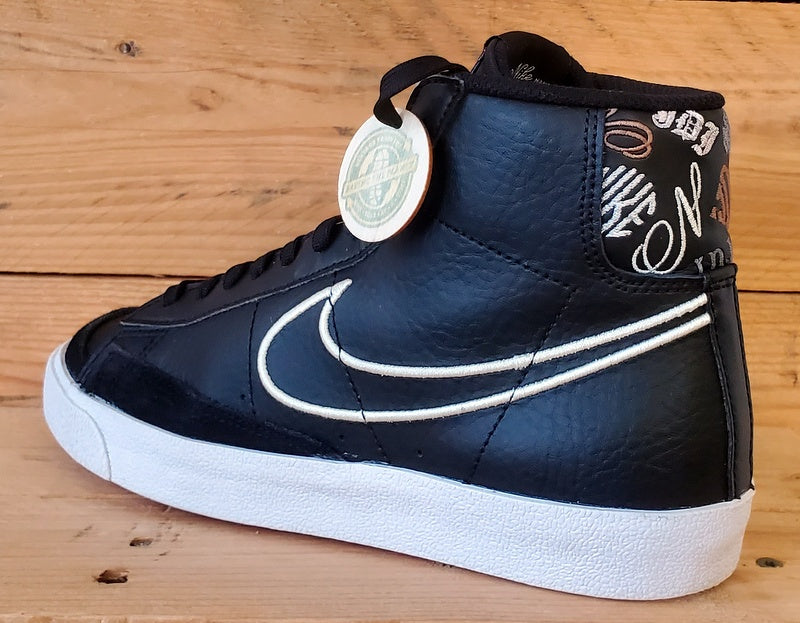 Nike Blazer 77 Playful Fonts Leather Trainers UK5.5/US6Y/EU38.5 DJ0265-001 Black