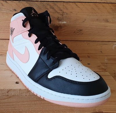 Nike Air Jordan 1 Mid Leather Trainers UK11/US12/EU46 554724-133 Crimson Tint