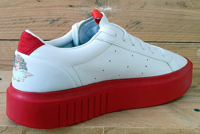 Adidas Sleek Super Fiorucci Low Leather Trainers UK6/US7.5/EU39 EE4719 White/Red