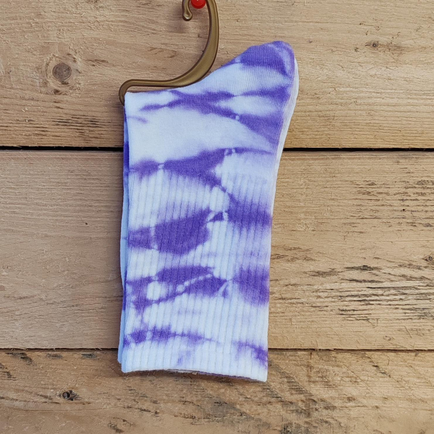 Unisex Purple Tye Dye Breathable Gym Socks. Fits sizes UK4 - UK10 Cotton / Nylon / Spandex