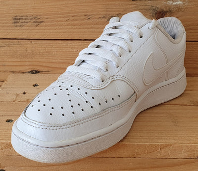 Nike Court Vision Low Leather Trainers UK5.5/US8/EU39 CD5434-100 Triple White