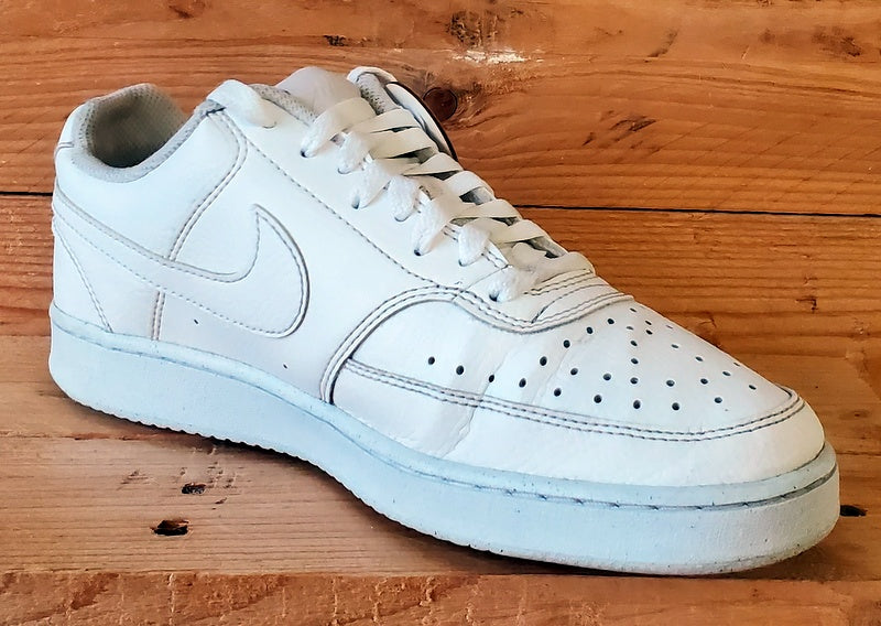 Nike Court Vision Low Leather Trainers UK6/US8.5/EU40 DH3158-100 Triple White