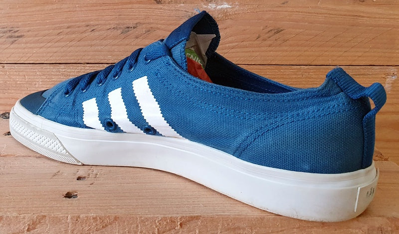 Adidas Nizza Low Canvas Trainers UK10/US10.5/EU44.5 D65866 Tribe Blue/White