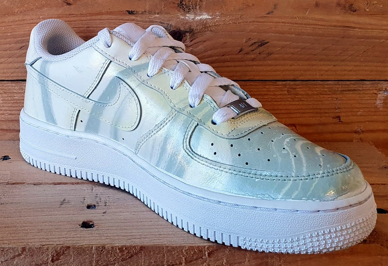 Nike Air Force 1 GS Low Leather Trainers UK6/US7Y/EU40 314192-117 Marble Green