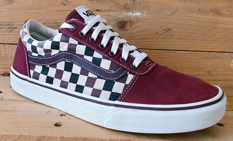 Vans Off The Wall Canvas Trainers UK9.5/US10.5/EU44 500714 Burgundy Checkerboard