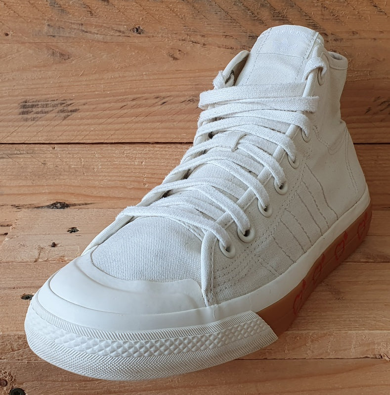Adidas Nizza Human Made Mid Canvas Trainers UK9.5/US10/EU44 FY5188 Off White/Gum