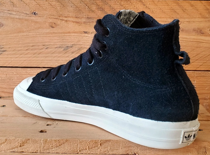 Adidas Nizza Mid Suede Trainers UK9/US9.5/EU43 EE5611 Black/White