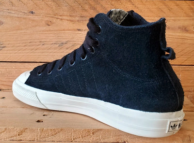 Adidas Nizza Mid Suede Trainers UK9/US9.5/EU43 EE5611 Black/White