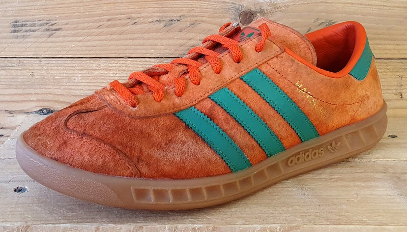 Adidas Originals Hamburg Low Suede Trainers UK8.5/US9/EU42.5 H00447 Orange/Green