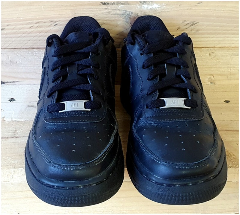 Nike Air Force 1 Low Leather Trainers UK4.5/US5Y/EU37.5 314192-009 Triple Black