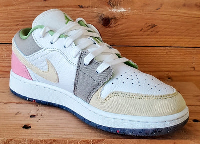 Nike Air Jordan 1 Low Leather Trainers UK4/US4.5Y/EU36.5 DJ0341-100 Pastel Grind
