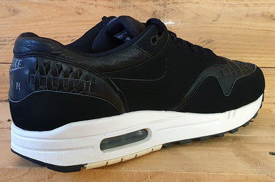 Nike Air Max 1 Low Woven Suede Trainers UK10/US11/EU45 725232-001 Black