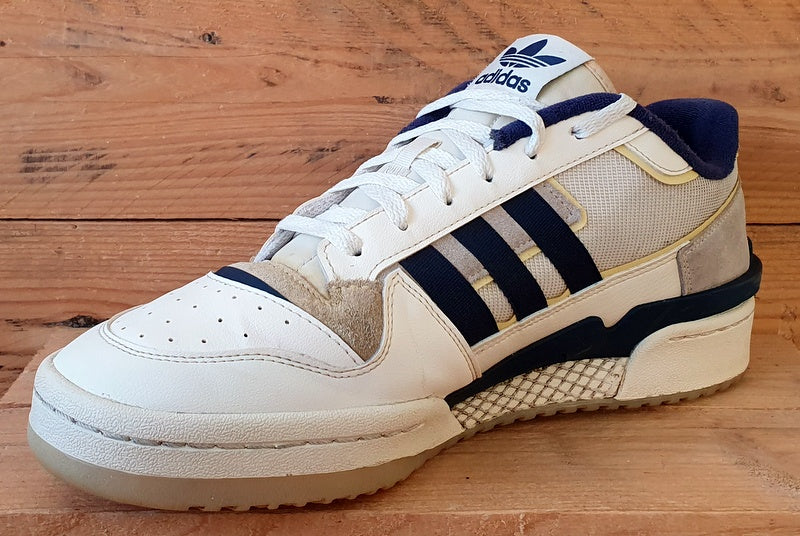 Adidas Forum Low Leather/Textile Trainers UK11/US11.5/EU46 GX4121 Off White/Navy