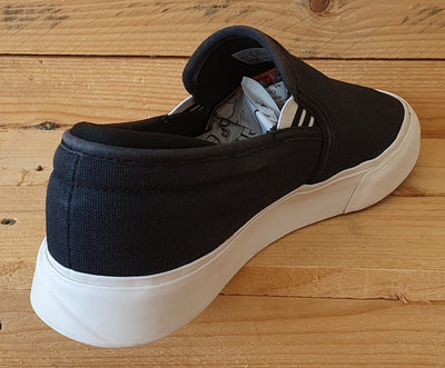 Adidas Sabalo Slip On Low Canvas Trainers UK9/US9.5/EU43 EE6130 Blacl/White