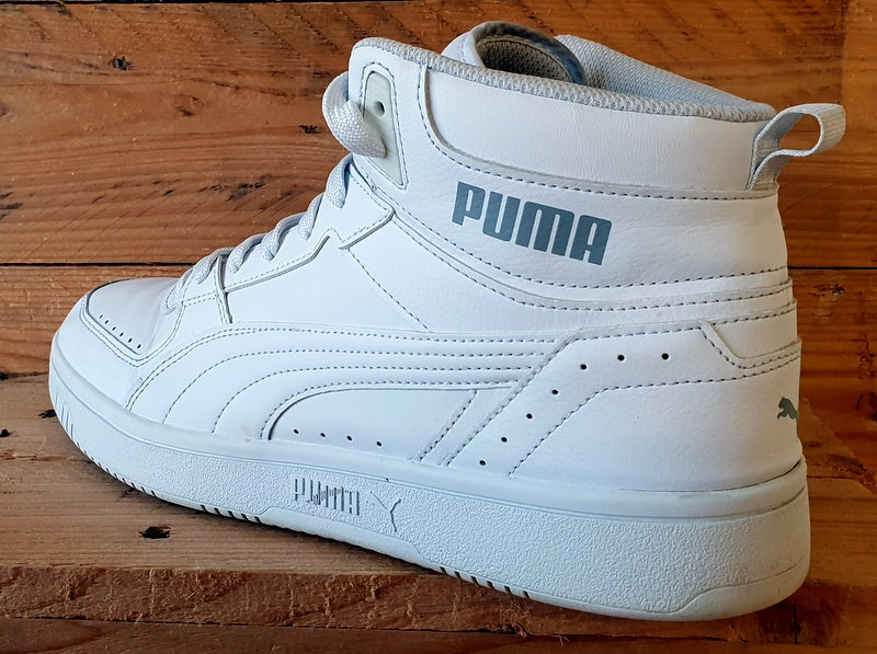 Puma Rebound Joy Mid Leather Trainers UK9/US10/EU43 374765-06 Triple White