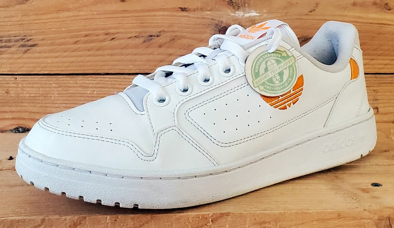Adidas Originals NY 90 Low Leather Trainers UK7.5/US8/EU41 GV8848 White/Orange