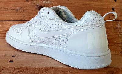 Nike Court Borough Low Leather Trainers UK6/US6.5Y/EU39 AV3171-100 Triple White