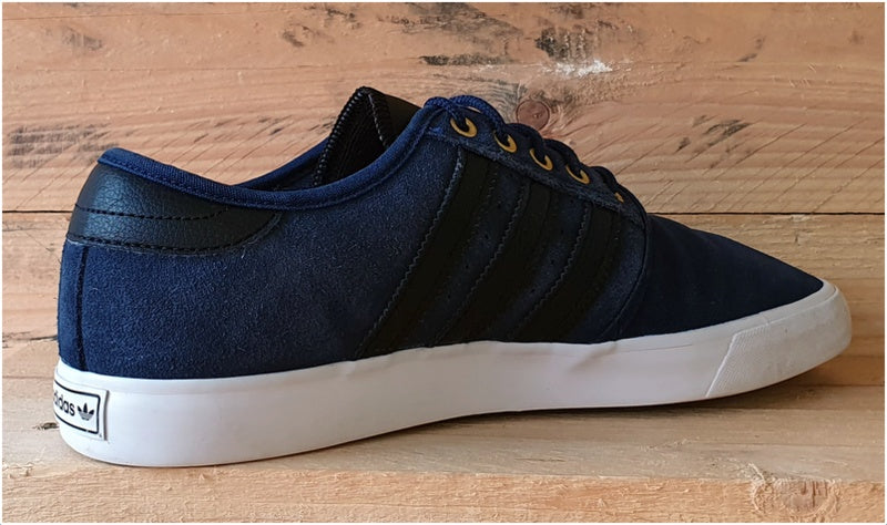 Adidas Original Seeley Low Suede Trainers UK8/US8.5/EU42 BY4014 Navy Blue/Black