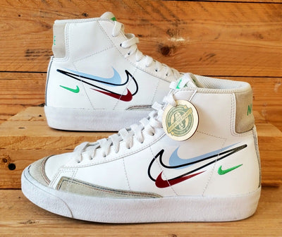 Nike Blazer 77 Multi Swoosh Leather Trainers UK4/US4.5Y/EU36.5 DM9475-100 White