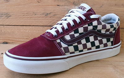 Vans Off The Wall Canvas Trainers UK9.5/US10.5/EU44 500714 Burgundy Checkerboard