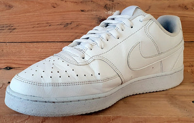 Nike Court Vision Low Leather Trainers UK10/US11/EU45 DH2987-100 Triple White