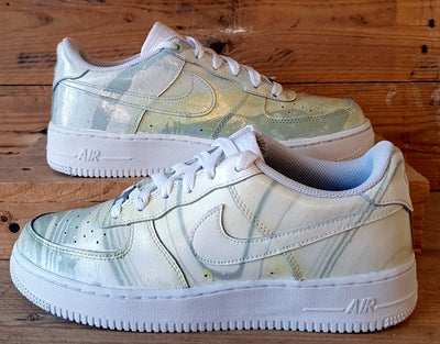 Nike Air Force 1 GS Low Leather Trainers UK6/US7Y/EU40 314192-117 Marble Green