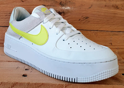 Nike Air Force 1 Sage Low Leather Trainers UK5.5/US8/EU39 CW2652-100 White/Lemon