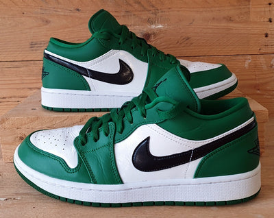 Nike Jordan 1 Low Leather Trainers UK8/US9/EU42.5 553558-301 Pine Green/White