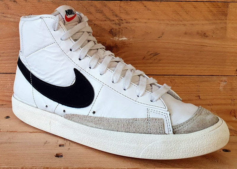 Nike Blazer Mid 77 Vintage Leather Trainers UK8/US9/E42.5 BQ6806-100 White/Black