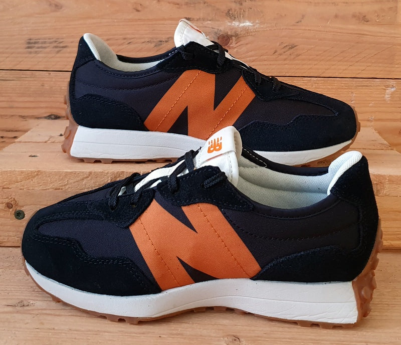 New Balance 327 Low Suede/Textile Trainers UK3.5/US4/EU36 GS327HN1 Black/Orange