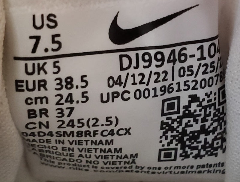 Nike Air Force 1 PLT.AF.ORM Low Leather Trainers UK5/US7.5/E38.5 DJ9946-104 Sail