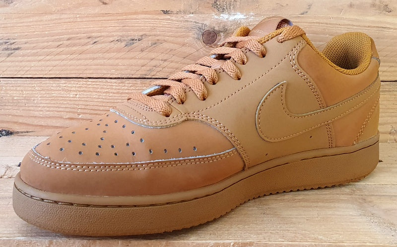 Nike Court Vision Low Leather Trainers UK7/US8/EU41 CD5463-200 Wheat Flax Twine